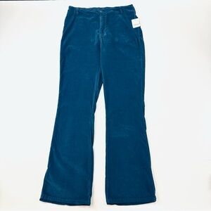 Free People NWT teal corduroy pant 32in x 32in Level Up Solit Bootcut
